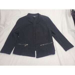 Alfani Women's Size Medium Black Open Front Blazer Sweater Cardigan